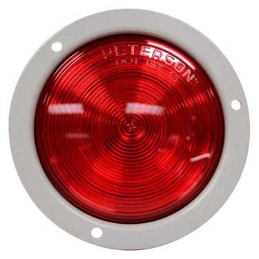 Peterson 814R Led Stop/Turn/Tail, Round, Single-Diode, Flange-Mount 4″, Red, Poly Bag