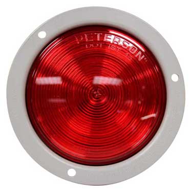 Peterson 824R-MV Led Stop/Turn/Tail, Round, Flange 4″ Multi-Volt, Red, Poly Bag