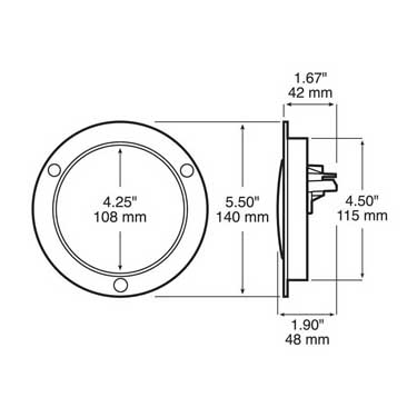 Peterson M827FR Led Stop/Turn/Tail, Round, Single Diode Flange-Mount W/ Reflex, 4″, Red, Bulk Pack