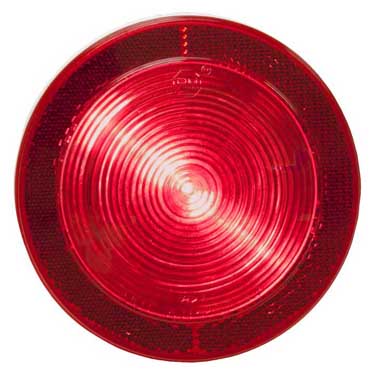Peterson 827KR Led Stop/Turn/Tail, Round, Single Diode, W/ Reflex, Kit, 4″, Red, Poly Bag
