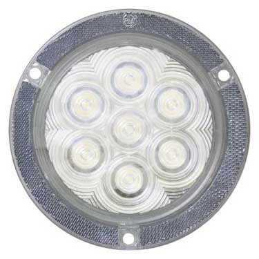 Peterson M829C-7 Led Back-Up Light, Round, W/ Reflex, Flange-Mount 4″, White, Bulk Pack