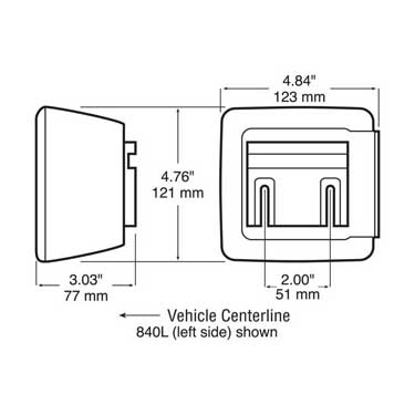 Peterson V840 Led Stop/Turn/Tail & Side Marker Light Rectangular, Submersible W/O License Light 4.84″X4.76″, Red, Viz Pack