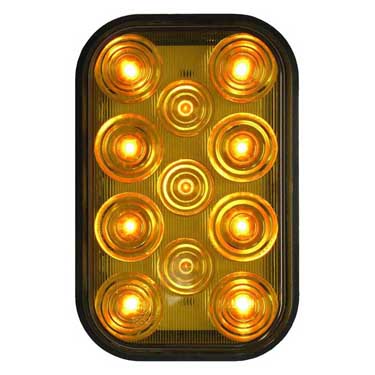 Peterson 850A Led Turn Signal, Rectangular, Rear Ece, & Dot 6.5′ Leads 5.30″X3.44″ Multi-Volt, Amber, Bulk Pack