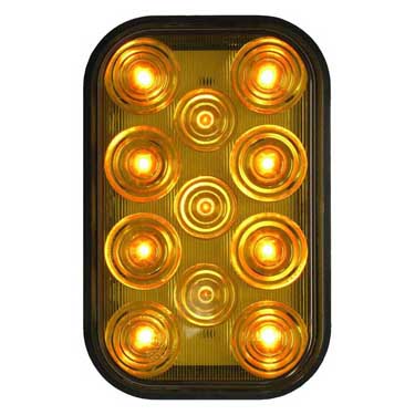 Peterson P850A-1 Led Turn Signal, Rectangular, Rear Ece, & Dot 11.8″X5.3″X3.44″Multi-Volt, Amber, Poly Bag