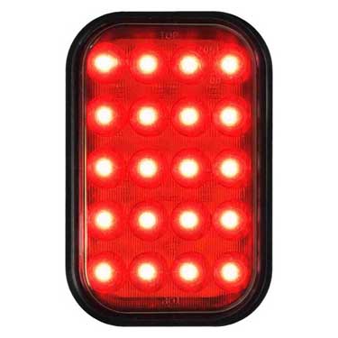 Peterson 850F-SW Led Fog Light, Rectangular, Red Rear, 5.30″3.44″, Multi-Volt, Red, Clear Lens, Bulk Pack