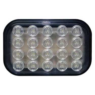 Peterson 850HC-1 Led Back-Up Light, Rectangular, Horizontal Ece/ Dot 12″Leads W/ Plug, 5.30″X3.44″ Multi-Volt, White, Bulk Pack