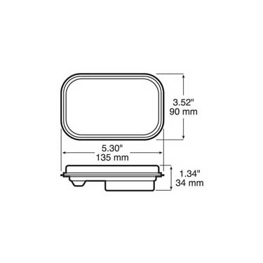 Peterson 850C-1P Led Back-Up Light, Rectangular, Vertical Ece, 12″ Leads W/ Plug, 5.3″X3.44″, White, Bulk Pack