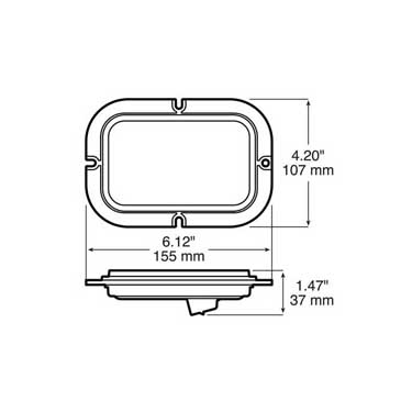 Peterson M853RF Led Stop/Turn/Tail, Rectangular, Amp Housing, 5.30″X3.44″ Multi-Volt, Flange, Red, Bulk Pack