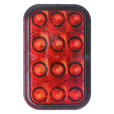Peterson 853KR Led Stop/Turn/Tail, Rectangular, Amp Housing, 5.30″X3.44″ Multi-Volt, Grommet Kit, Red, Poly Bag