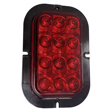 Peterson 853RF Led Stop/Turn/Tail, Rectangular, Amp Housing, 5.30″X3.44″ Multi-Volt, Flange, Red, Poly Bag