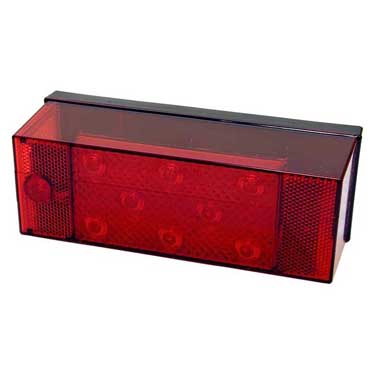 Peterson 856L Led Stop/Turn/Tail, Rectangular, W/ License Light, Red, Poly Bag