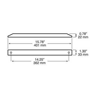 Peterson 869R Led Stop/Turn/Tail, Rectangular, Thin-Line 15.78″X1.3″, Red, Poly Bag
