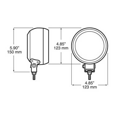 Peterson M908-PKD Led Work Light, Round, Rubber Housing Pedestal-Mount W/ Packard Connector 800 Lumen 4″