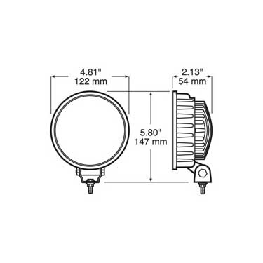 Peterson 911-MV Led Work Light, Round, Pedestal Mount, 1000 Lumen 4″ Multi-Volt, White, Poly Bag