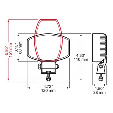 Peterson 919-MV Led Work Light, Oval, Pedestal-Mount, 1900 Lumen 4.75″X3.25″Multi-Volt, White, Box