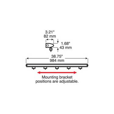 Peterson 931-MV Led Light Bar, Rectangular, Single Row Flood, 13300 Lumen 38.75″X1.68″ Multi-Volt, White, Box