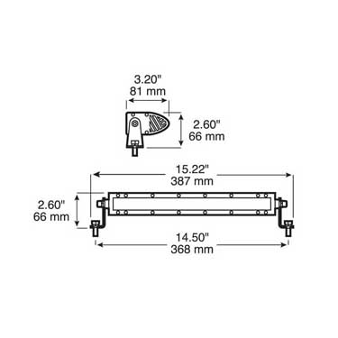 Peterson V932-MV Led Work Light Bar, Single Row, 14″, 3000 Lumen, White, Box