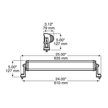 Peterson V934-MV Led Work Light Bar, Double Row, 22″, 6000 Lumen, White, Box