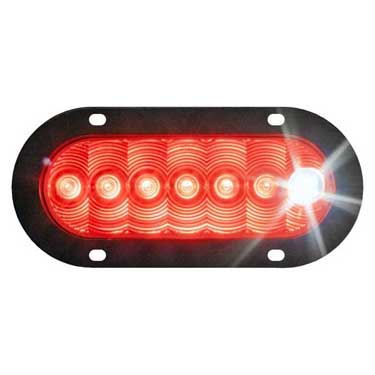 Peterson M881-7P Led Stop/Turn/Tail & Back-Up Light Oval, Flange-Mount W/ Plug, 6.50″X2.25″, Red + White, Bulk Pack