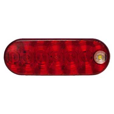 Peterson M880-PL3 Led Stop/Turn/Tail & Back-Up Light Oval, Grommet-Mount W/ 2-Plgs 6.50″X2.25″, Red + White, Bulk Pack