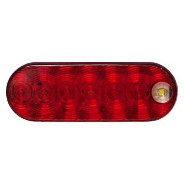Peterson 880K-7-MV Led Stop/Turn/Tail & Back-Up Light Oval, Grommet-Mount Kit 6.50″X2.25″ Multi-Volt, Red + White, Poly Bag