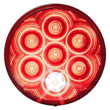 Peterson 882K-7 Led Stop/Turn/Tail, & Back-Up Light, Round, Grommet-Mount W/ Plug, Kit 4″, Red + White, Poly Bag