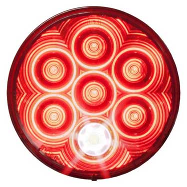 Peterson M882-7P Led Stop/Turn/Tail, & Back-Up Light, Round, Grommet-Mount W/ Plug, 4″, Multi-Volt, Red + White, Bulk Pack