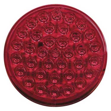 Peterson 817R-36 Led Stop/Turn/Tail, Round, 36 Diode Amp Housing Grommet-Mount 4″, Red, Poly Bag