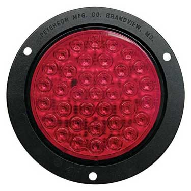 Peterson 818R-36 Led Stop/Turn/Tail, Round, Flange 4″ 12V, Red, Poly Bag