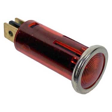 Peterson PMV5525PT Indicator Light Red 16A/ 12V .50 Mount .25Bl, Red, Viz Pack