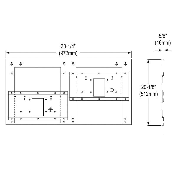 Elkay MP20RA Surface Mounting Plate for Reversed Bi-level On-wall Non-refrigerated Fountains