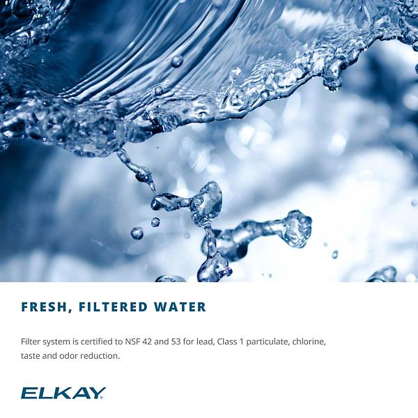 Elkay LZSTL8LC Versatile Wall Mount Bi-level ADA Cooler Filtered Refrigerated Light Gray Granite