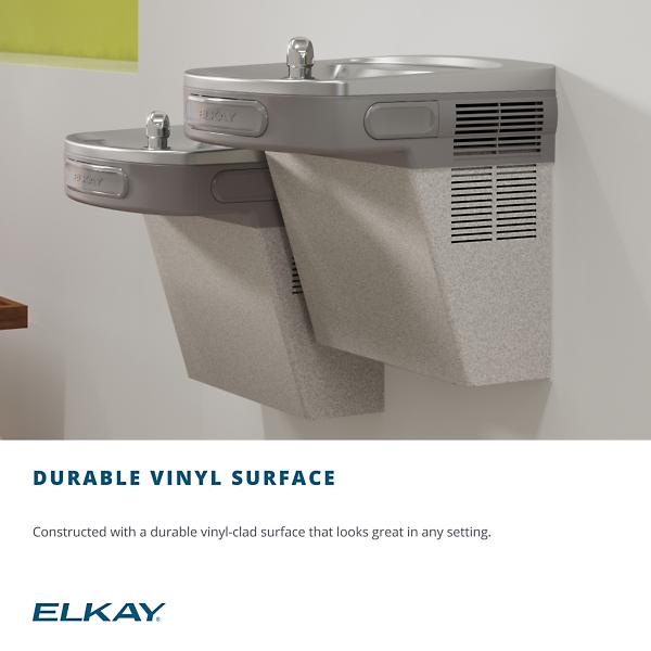 Elkay EZSTLDDLC Wall Mount Versatile Bi-level ADA Cooler Non-filtered Non-refrigerated Light Gray Granite