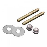 Jones Stephens C02203 50 Pairs of 1/4" x 3-1/2" Brass Plated Closet Screws with Oval Washers and Nuts, Bagged in Pairs