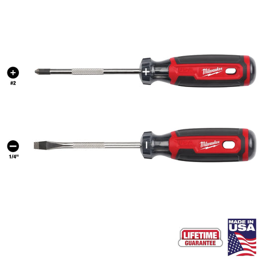 Milwaukee Tool MT200-2 2 Piece Cushion Grip Screwdriver Set (USA), 6 ST/PK