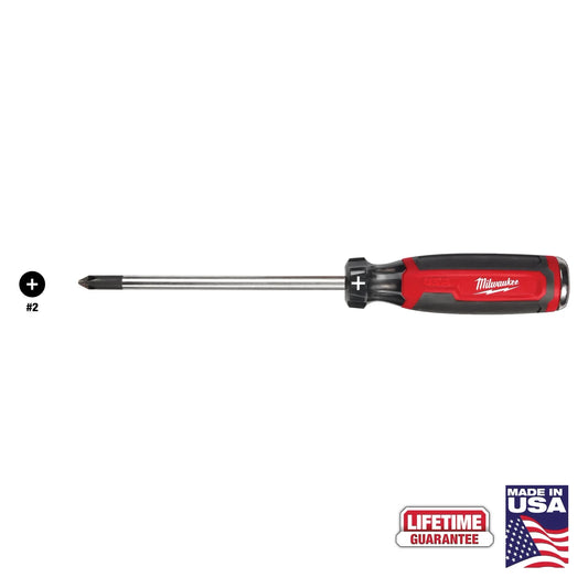 Milwaukee Tool MT205 #2 Phillips 6" Cushion Grip Demolition Screwdriver (USA), 1 EA