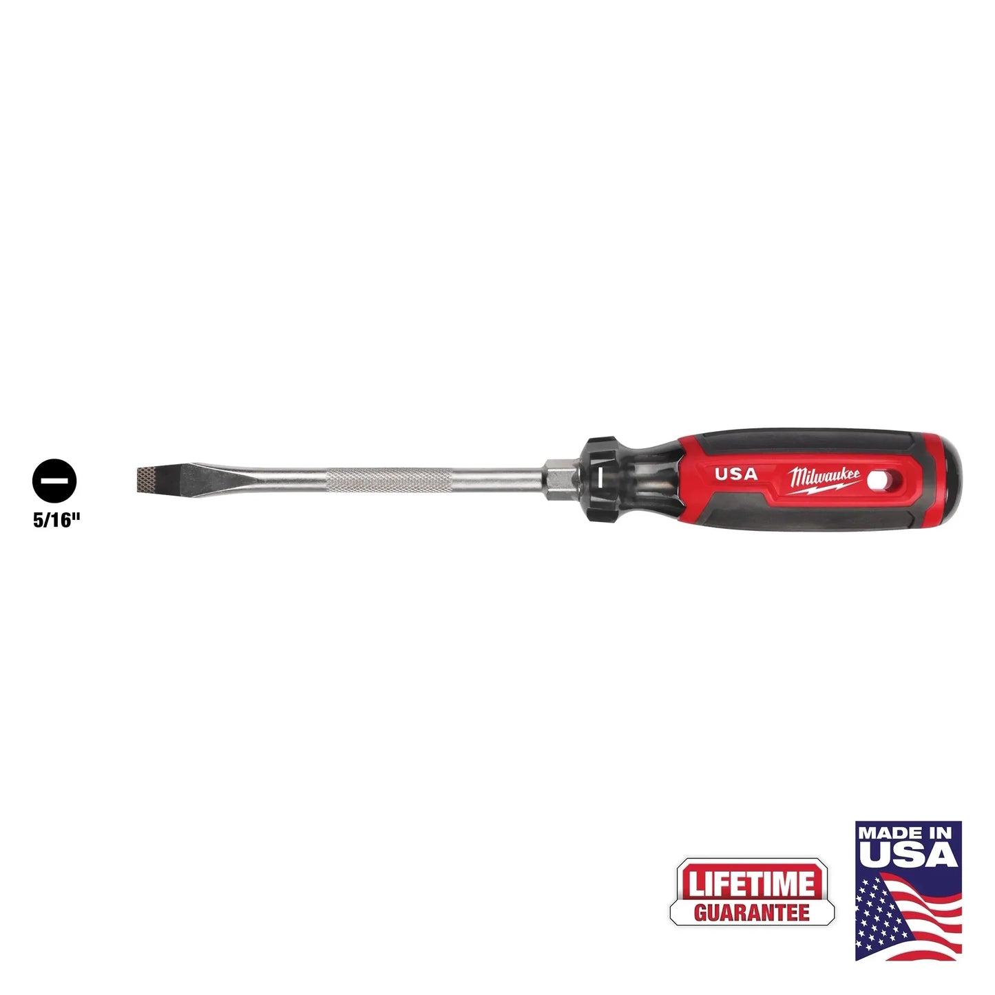 Milwaukee Tool MT209 3/8" Slotted 8" Cushion Grip Screwdriver (Made in USA), 1 EA