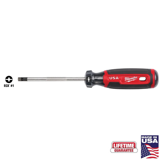 Milwaukee Tool MT215 #1 ECX 4" Cushion Grip Screwdriver (Made in USA), 1 EA