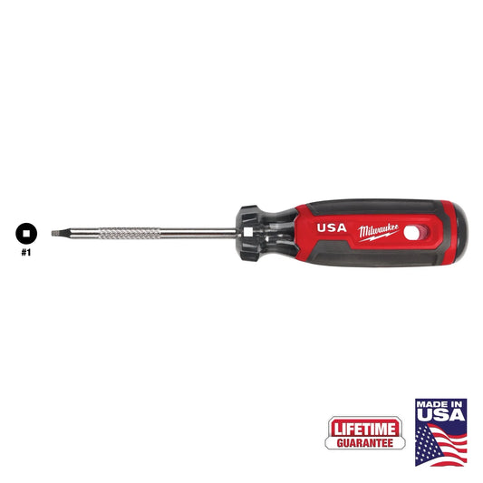 Milwaukee Tool MT217 #1 Square 3" Cushion Grip Screwdriver (Made in USA), 1 EA