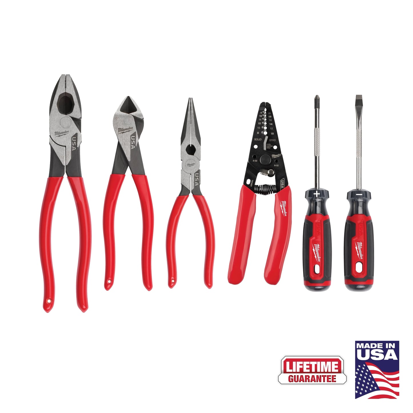 Milwaukee Tool MT500 9" Lineman's Dipped Grip Pliers (Made in USA), 1 EA