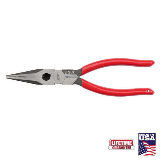 Milwaukee Tool MT505 8" Long Nose Dipped Grip Pliers (Made in USA), 1 EA