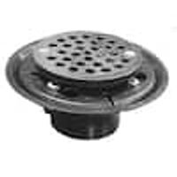 Jones Stephens D50301 2" x 3" ABS Shower Drain with 2" ABS Spud and 4" Round Stainless Steel Strainer