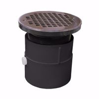 Jones Stephens D53269 4" PVC Over Pipe Fit Drain Base with 4" Plastic Spud and 6" Chrome Plated Strainer