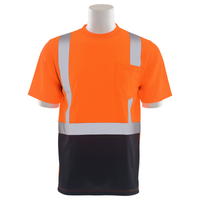 Delta Plus WEL62409OBXL 9006SB Type R, Class 2 Birdseye Mesh Short Sleeve T-Shirt with Black Bottom, Hi Viz Orange, XL