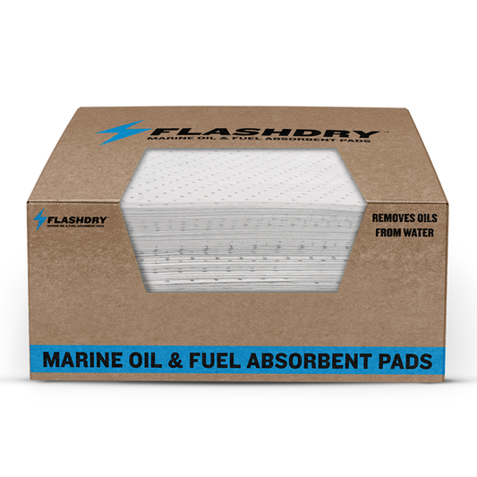 EarthSafe FDABPAD100MAR3PK FlashDry Marine Oil and Fuel Spill Absorbent Pads 100 per Box (17.5"x13.5"), 3 Packs