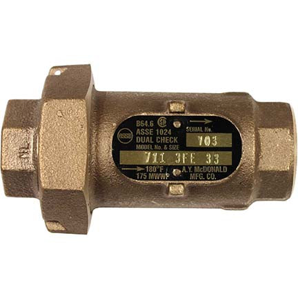 A.Y. McDonald 5135-252 711-3Fe 33 Inline Dlchk 3/4 Fnptx3/4 Fnpt-Nl