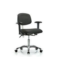 Blue Ridge Ergonomics NCR-VDHCH-CR-T1-A0-CC-8501 Class 100 Vinyl Clean Room Chair - Desk Height with Seat Tilt & Casters in Adobe White Trailblazer™ Vinyl