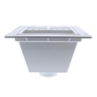 Jones Stephens S59074 4" PVC Pipe Fit Floor Sink with 1/2 Top Grate and Flat Bottom Grate