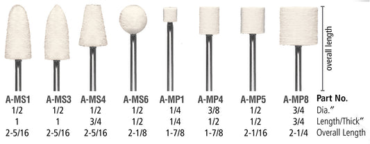 Foredom A-MP8M Mounted Felt Bob