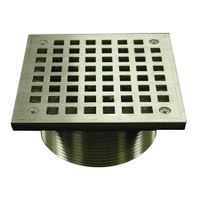 Jones Stephens D60963 3-1/2" IPS Metal Spud with 6" Nickel Bronze Square Strainer